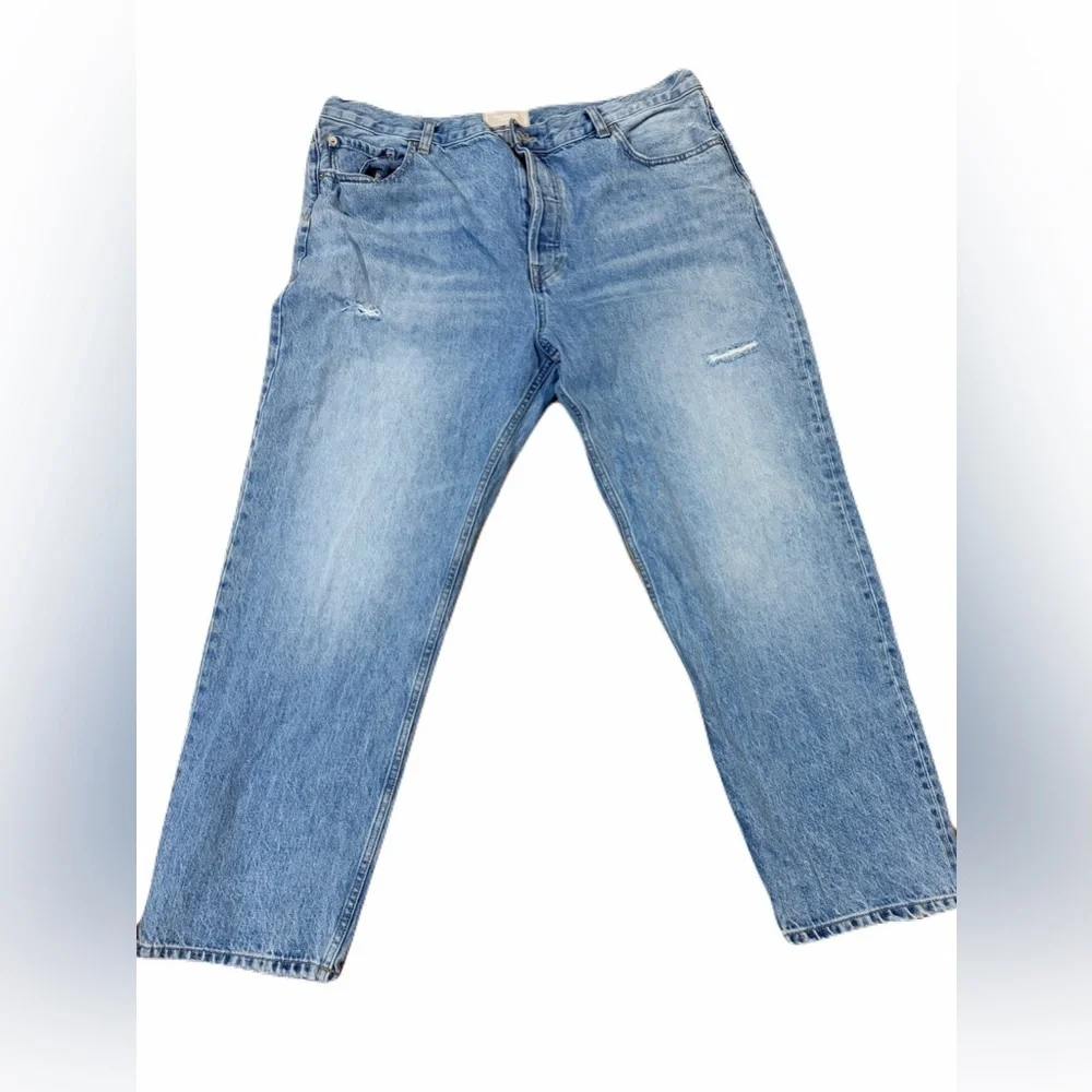 EVERLANE light wash denim jeans size 33 regular 100%cotton plus size - Picture 1 of 8